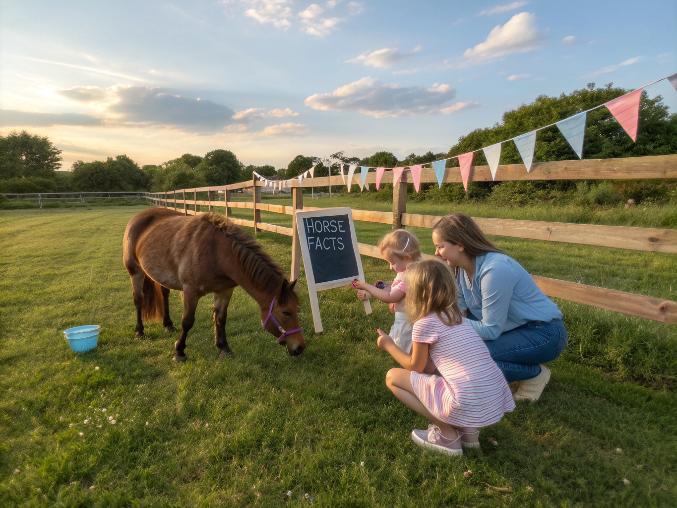 Enfants et animateurs interagissant avec un poney lors d'une journée éducative