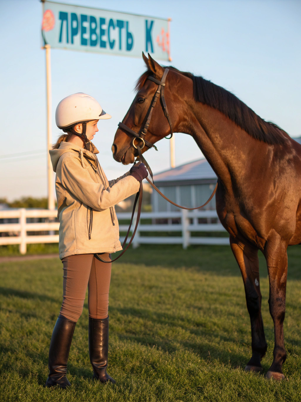 Jeune cavalier créant un lien avec un poney